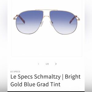 Le Specs Schmaltzy Bright Gold Blue Grad Tint Sunglasses